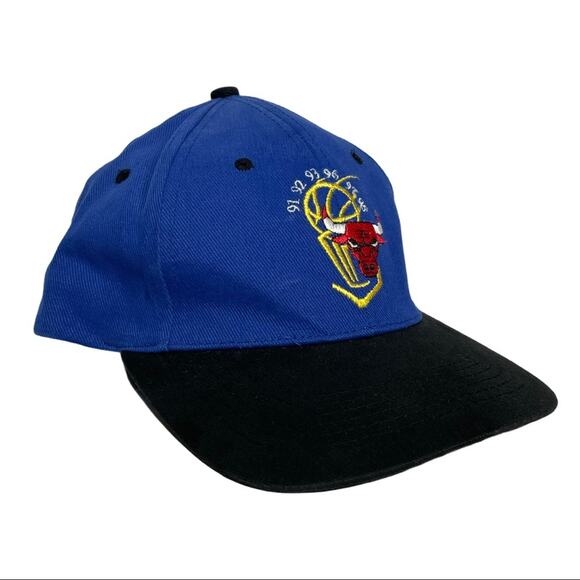 Vintage Chicago Bulls 3 Peat Rare Blue Cap - Picture 5 of 9